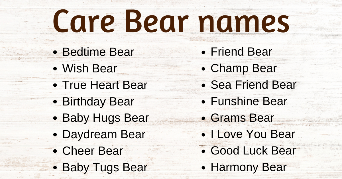 Care Bear names