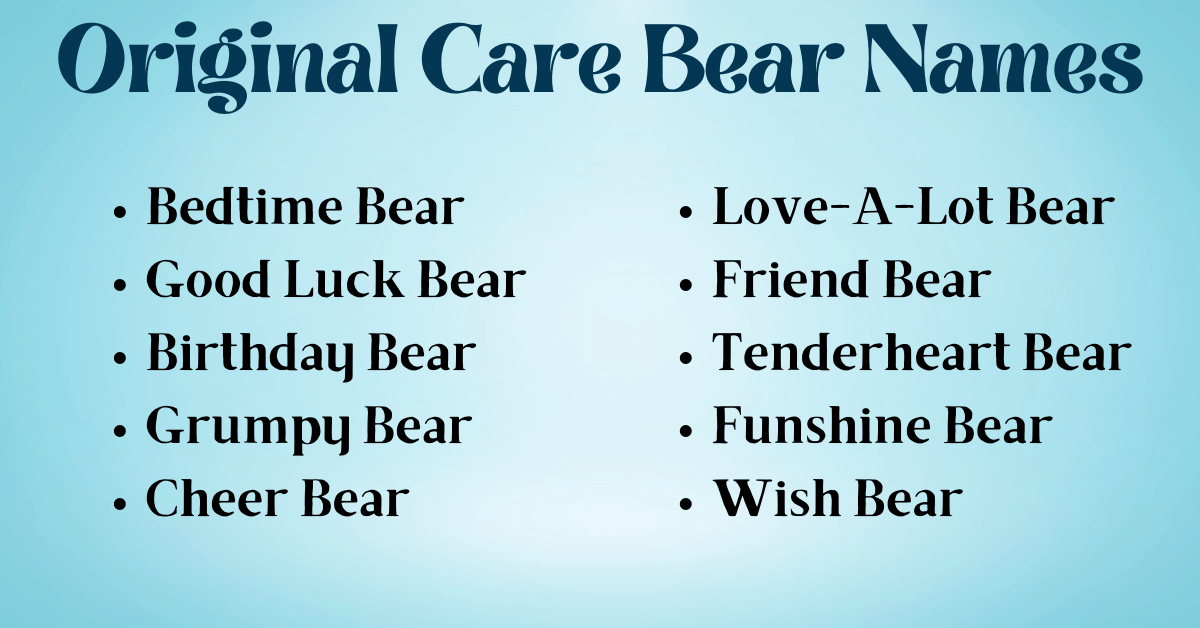 Original Care Bear Names