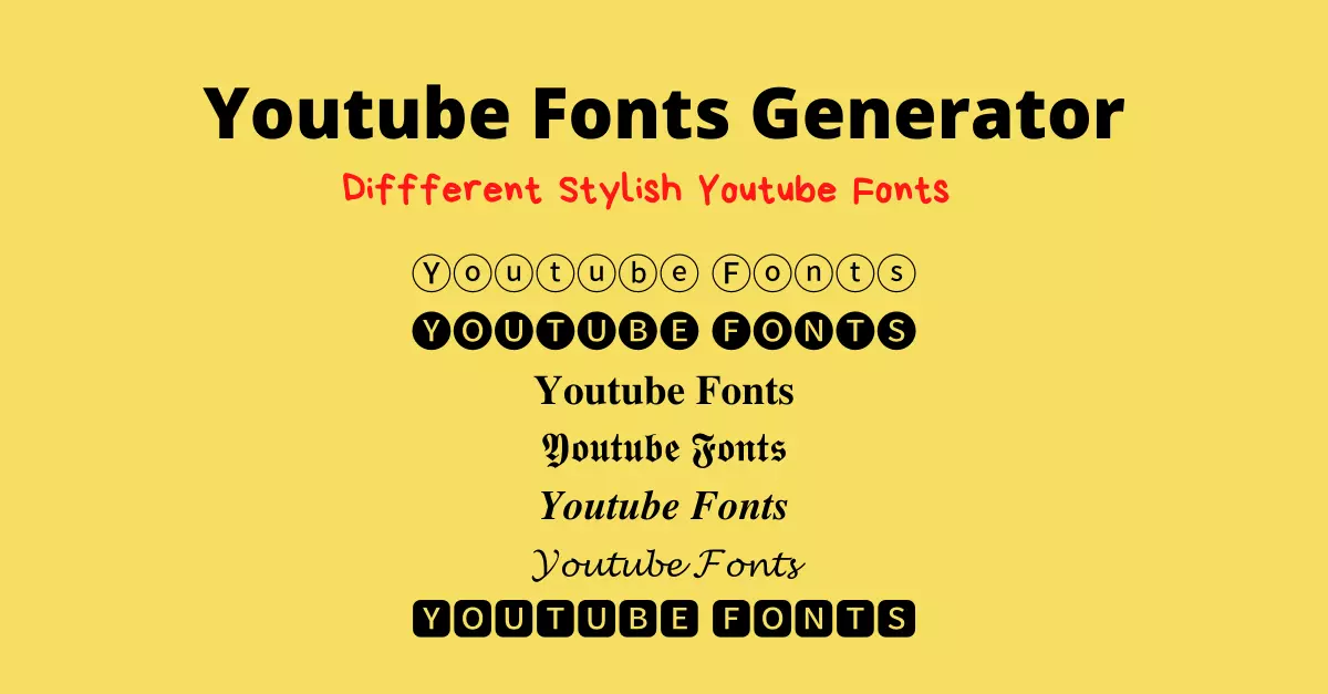 Youtube Fonts Generator:🔴 80+ Stylish Fonts For Youtube